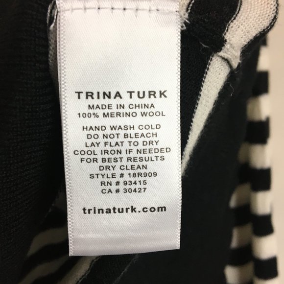 Trina Turk Stripe 100% Merino Wool Colette Sweater - Picture 6 of 8